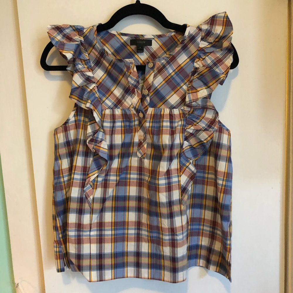 NWT JCrew sleeveless ruffle top size 4